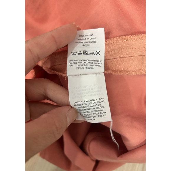 Madewell Women’s Apron Tie Waist Dress in Antique Coral Size 2 Cotton Linen - Picture 9 of 10